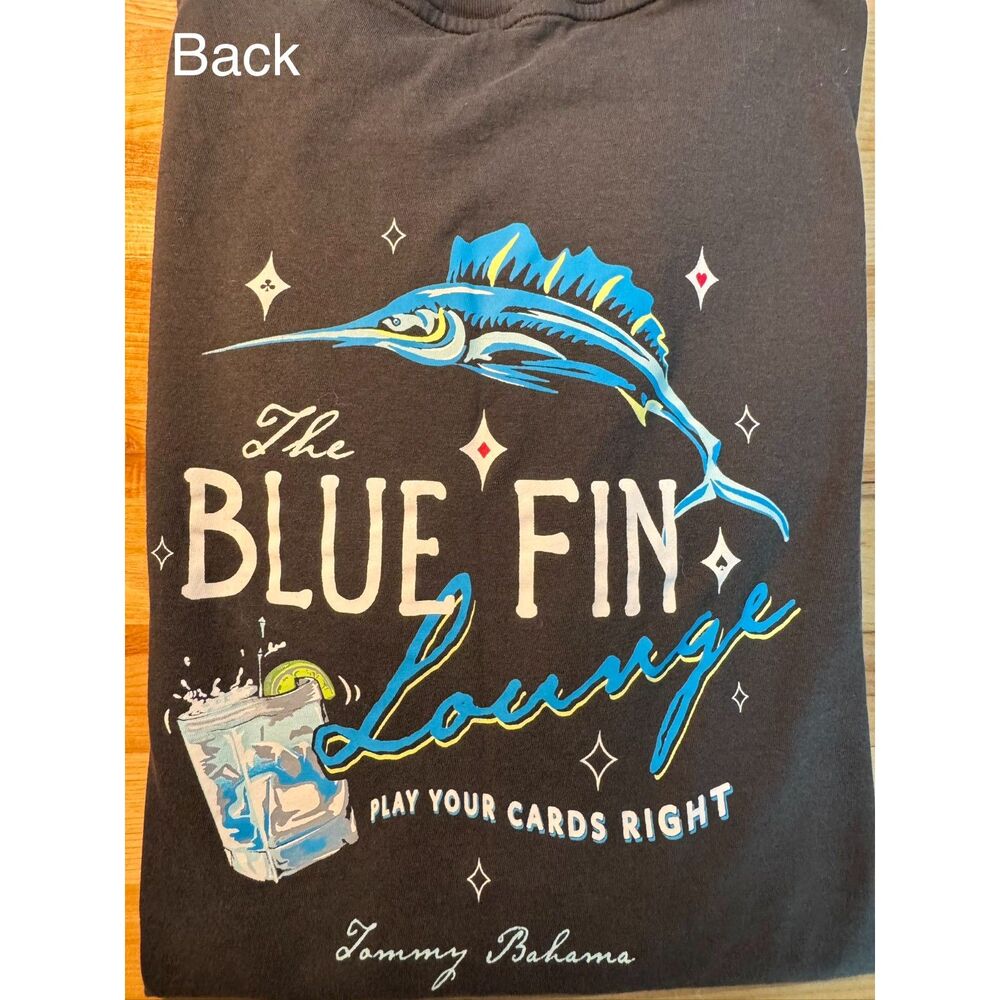 Tommy Bahama Blue Fin Lounge Graphic T-Shirt Men’s Medium Black Marlin